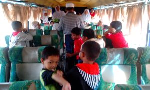 Kontinjen PASTI Perak di dalam bas untuk bergerak ke Kedah